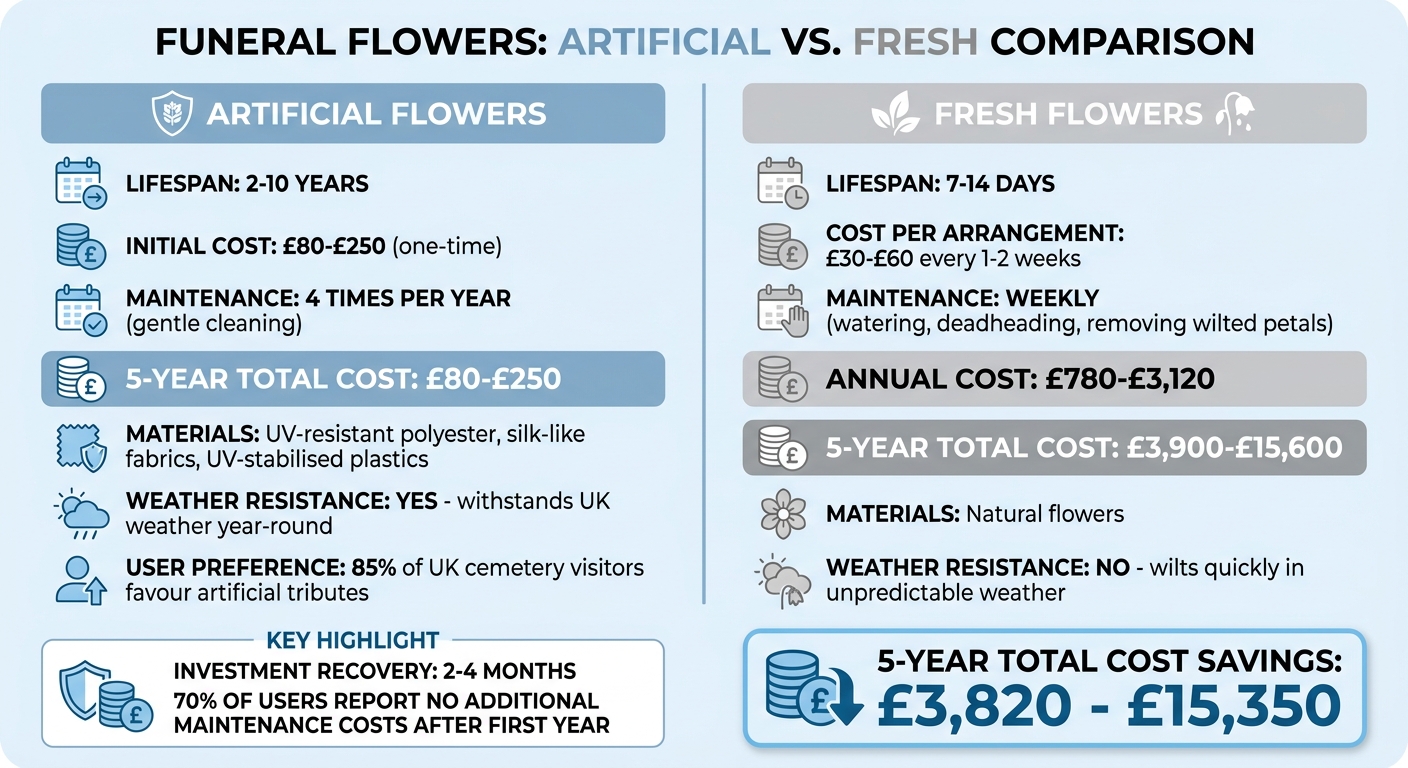 Artificial vs Fresh Funeral Flowers: Cost and Durability Comparison