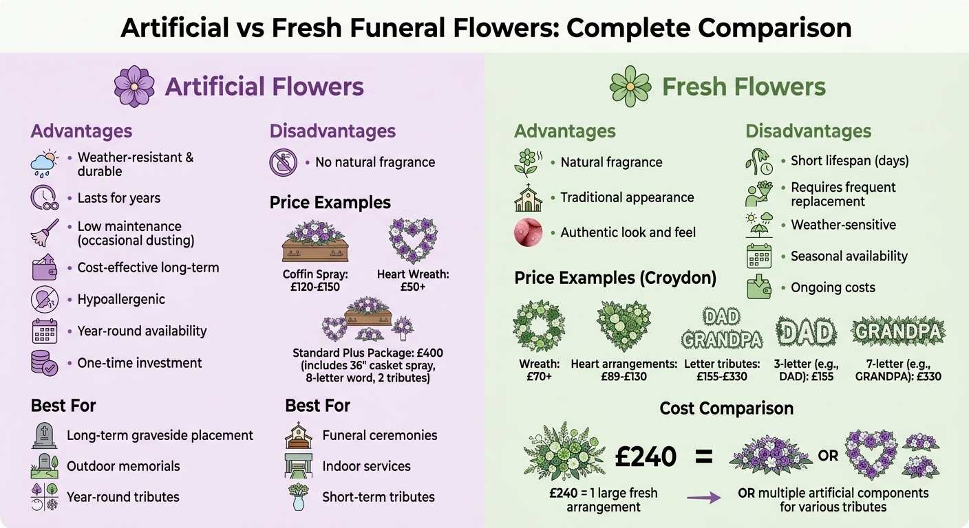 Artificial vs Fresh Funeral Flowers Comparison Guide