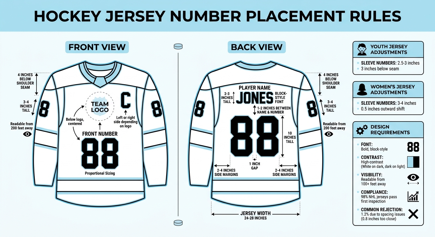 Hockey Jersey Number Placement Guide: Official Measurements and Positioning Standards