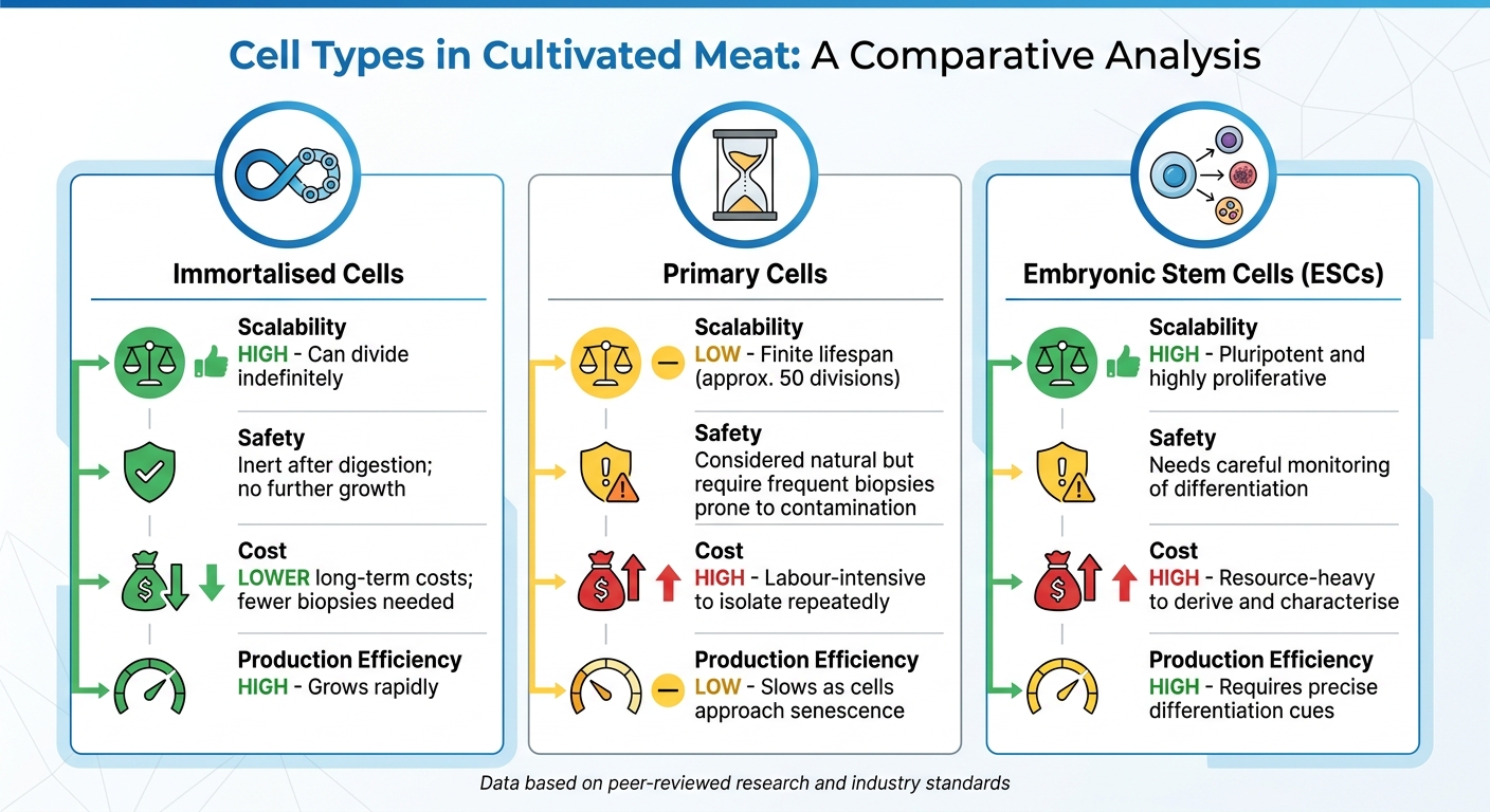 Comparison of Cell Types Used in Cultivated Meat Production