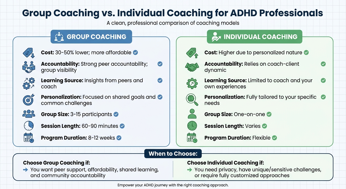 ADHD Group Coaching vs Individual Coaching Comparison