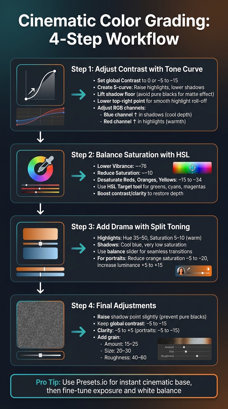4-Step Cinematic Color Grading Workflow for Lightroom