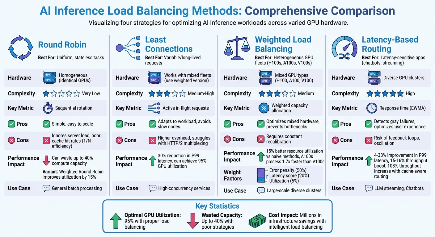 AI Inference Load Balancing Methods Comparison Chart