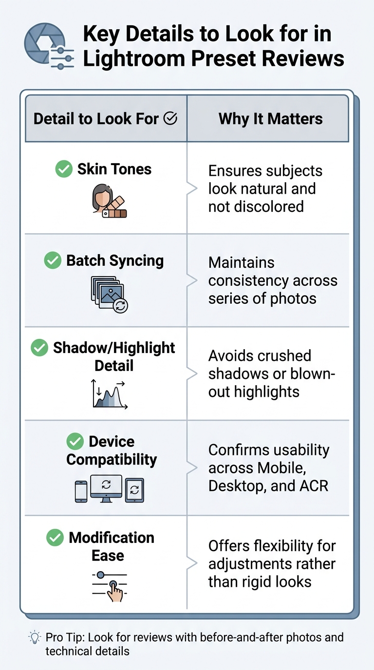 Key Details to Look for in Lightroom Preset Reviews