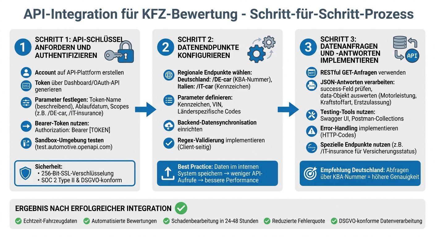 Schritt-für-Schritt-Prozess der API-Integration für KFZ-Bewertung in Versicherungen