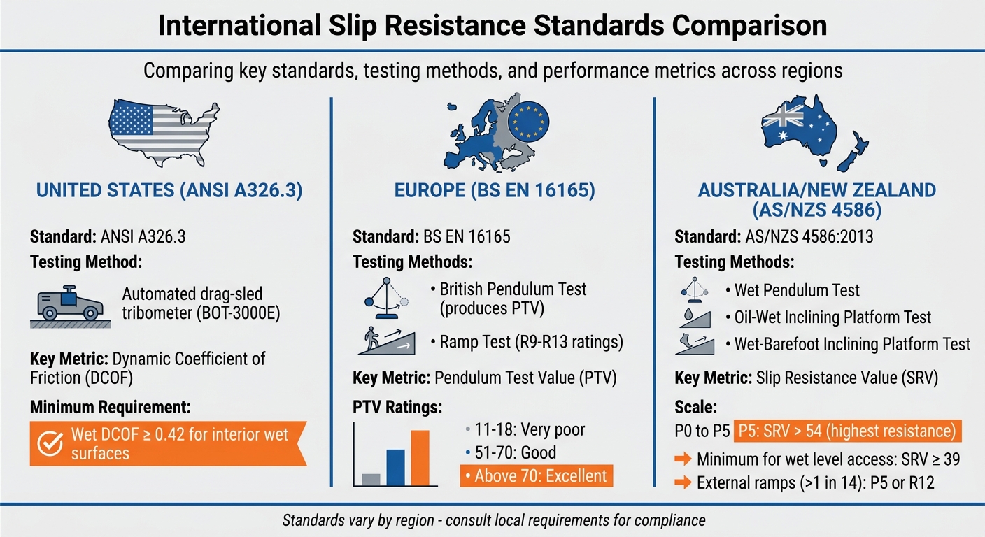 How International Standards Shape Concrete Coating Design 2 International Slip Resistance Standards Comparison: Ansi, Bs En, And As/Nzs