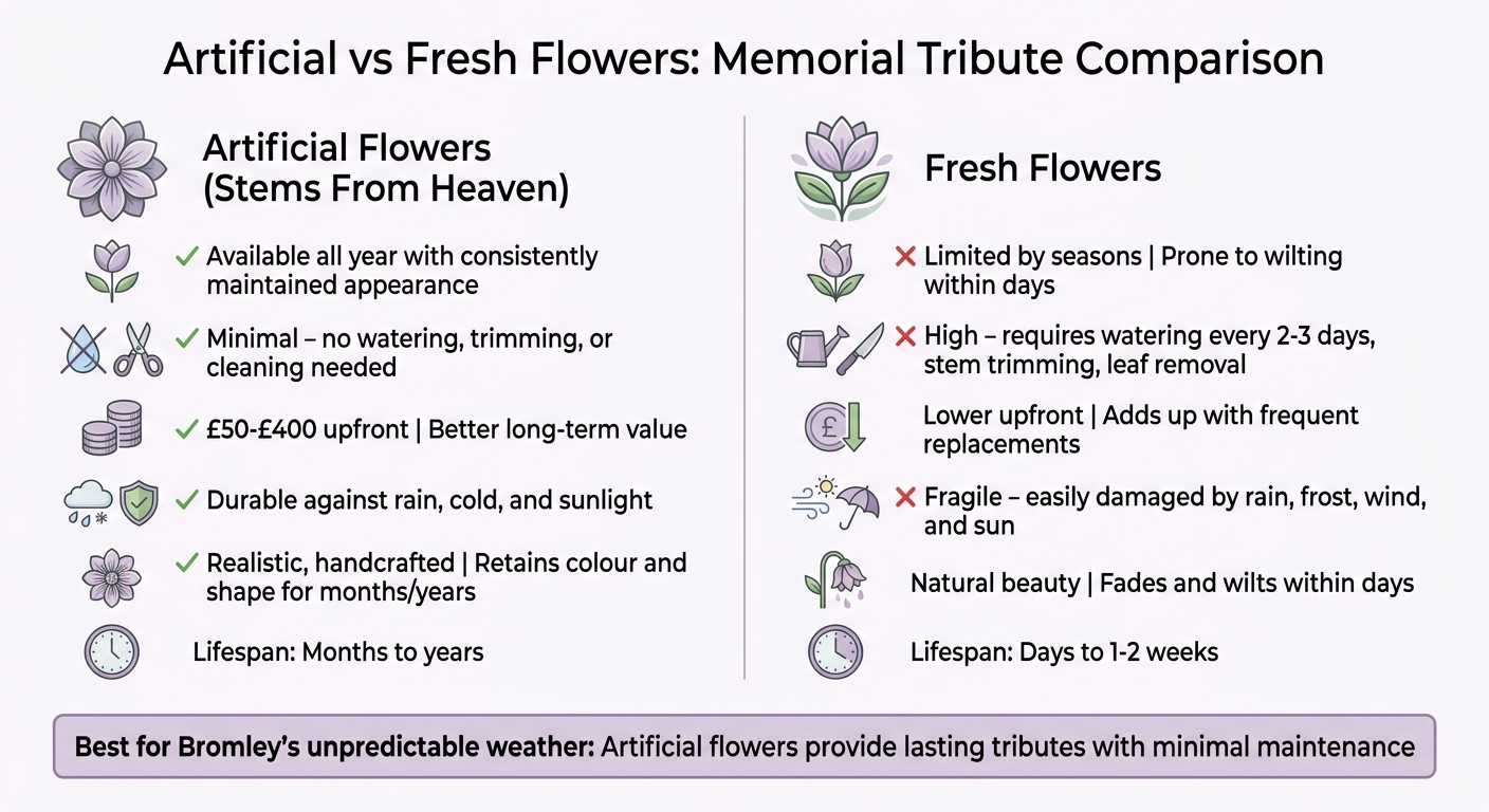 Artificial vs Fresh Flowers for Memorial Tributes: Complete Comparison