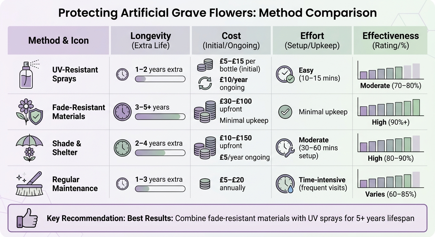 Comparison of 4 Methods to Protect Artificial Grave Flowers