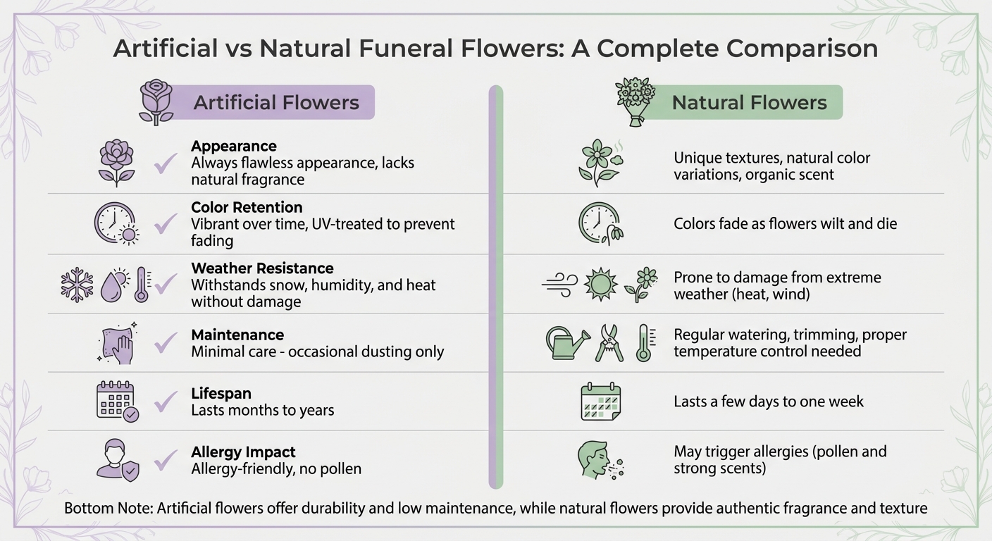 Artificial vs Natural Funeral Flowers: Key Differences Comparison