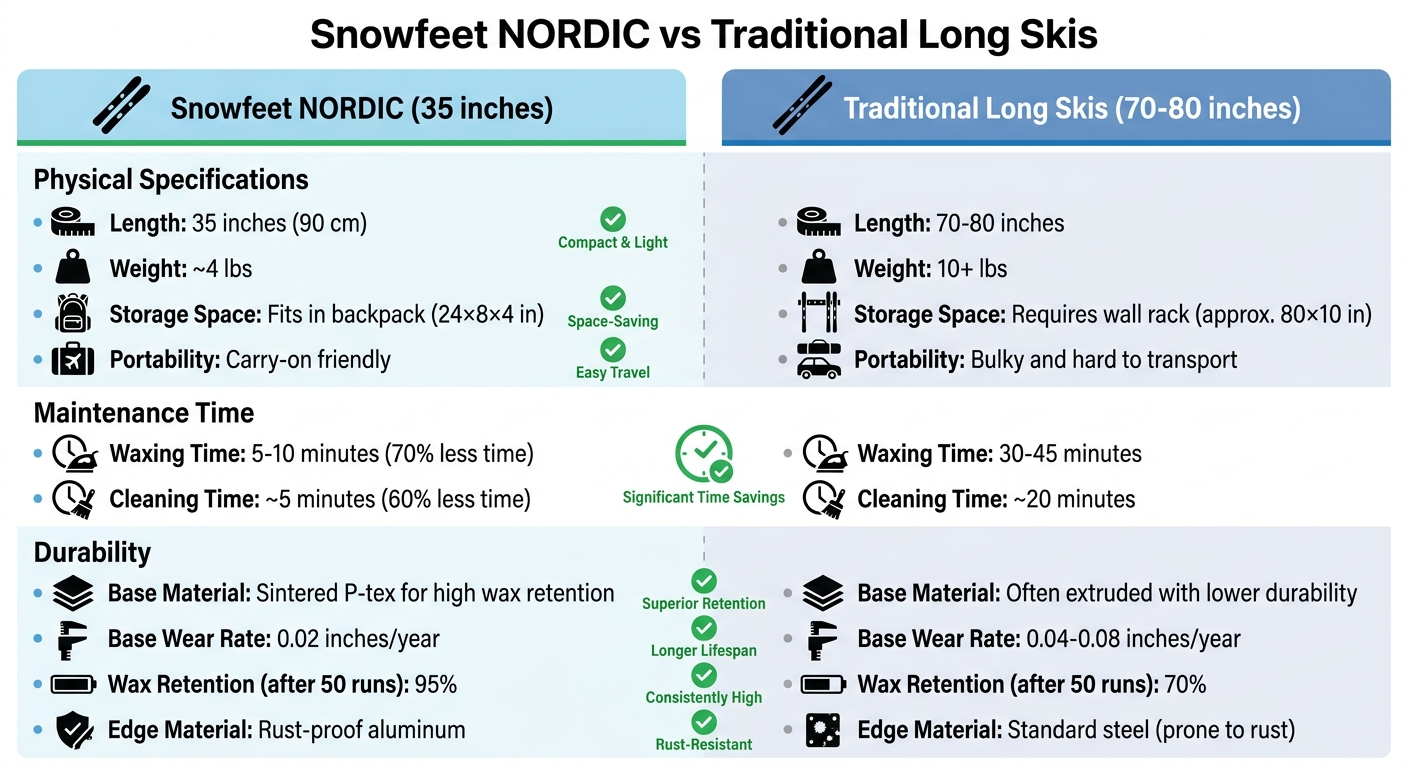 Snowfeet NORDIC vs Traditional Cross-Country Skis Maintenance Comparison
