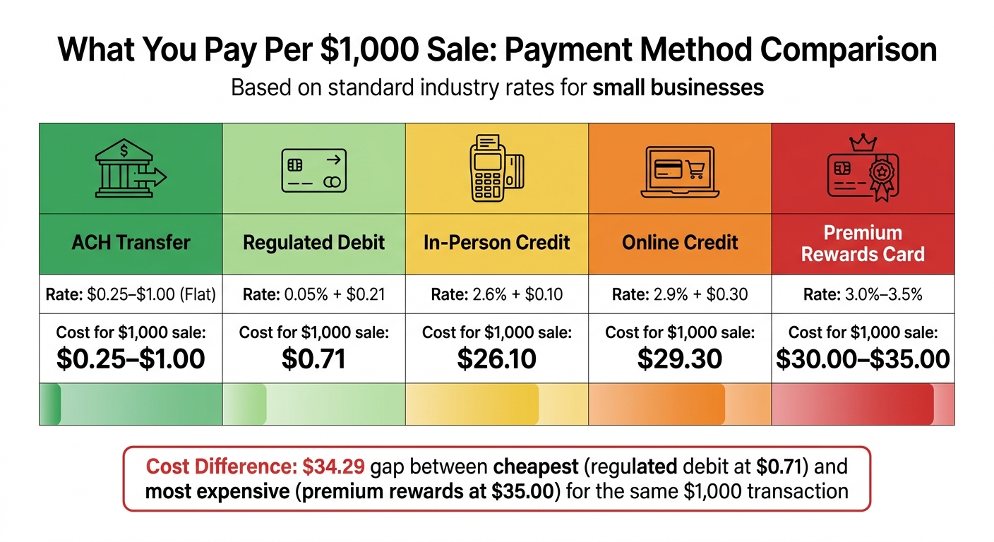Payment Processing Costs by Method: ACH vs Debit vs Credit Cards