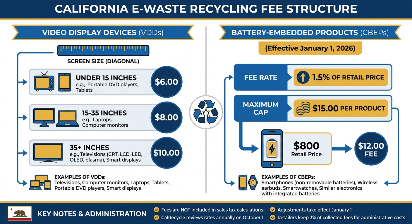 California E-Waste Recycling Fee Structure and Covered Devices