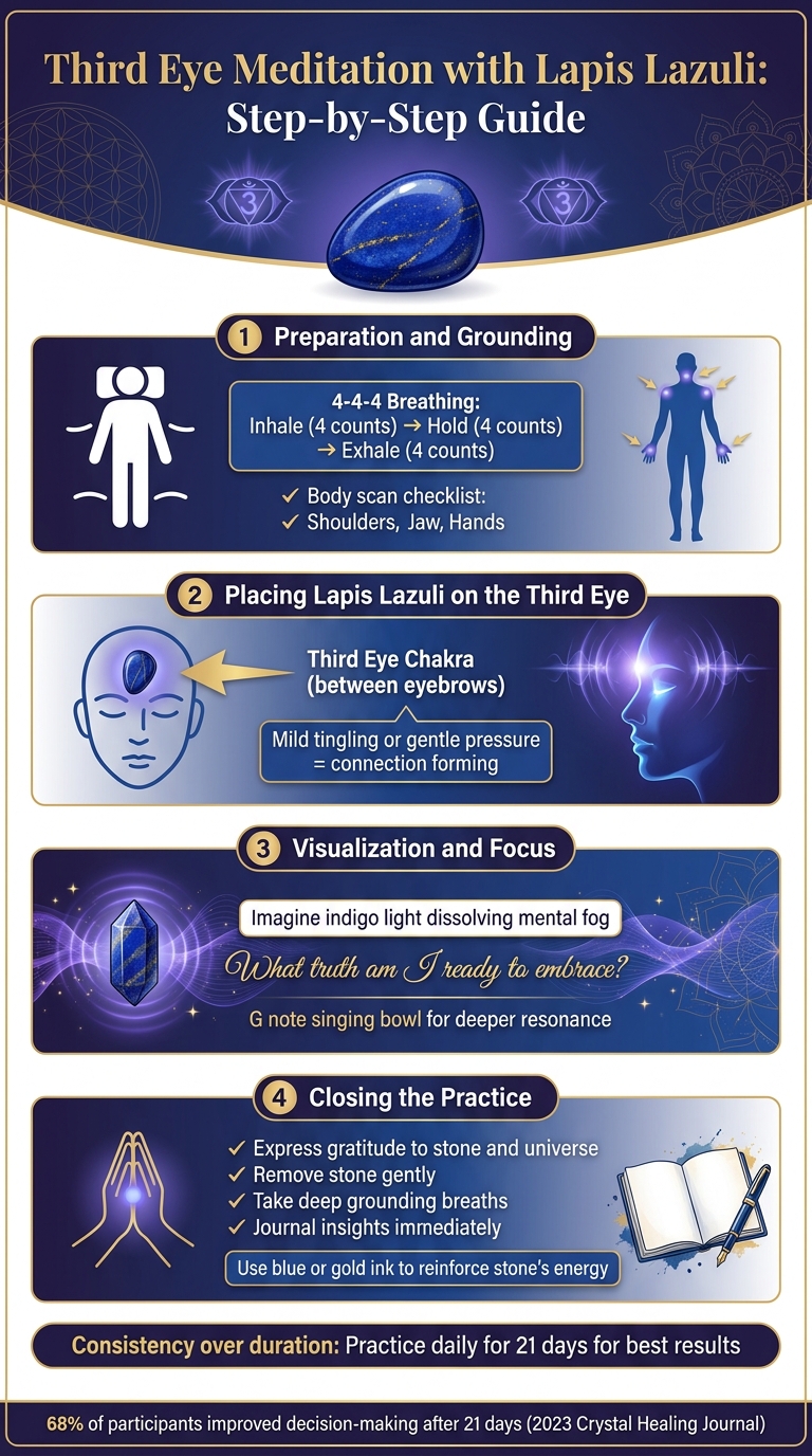 Step-by-Step Third Eye Meditation Guide with Lapis Lazuli