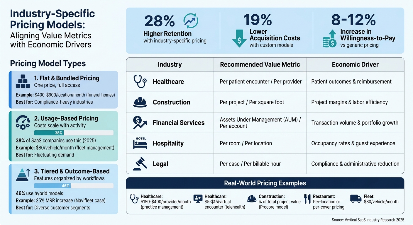 Vertical SaaS Pricing Models by Industry: Value Metrics and Economic Drivers