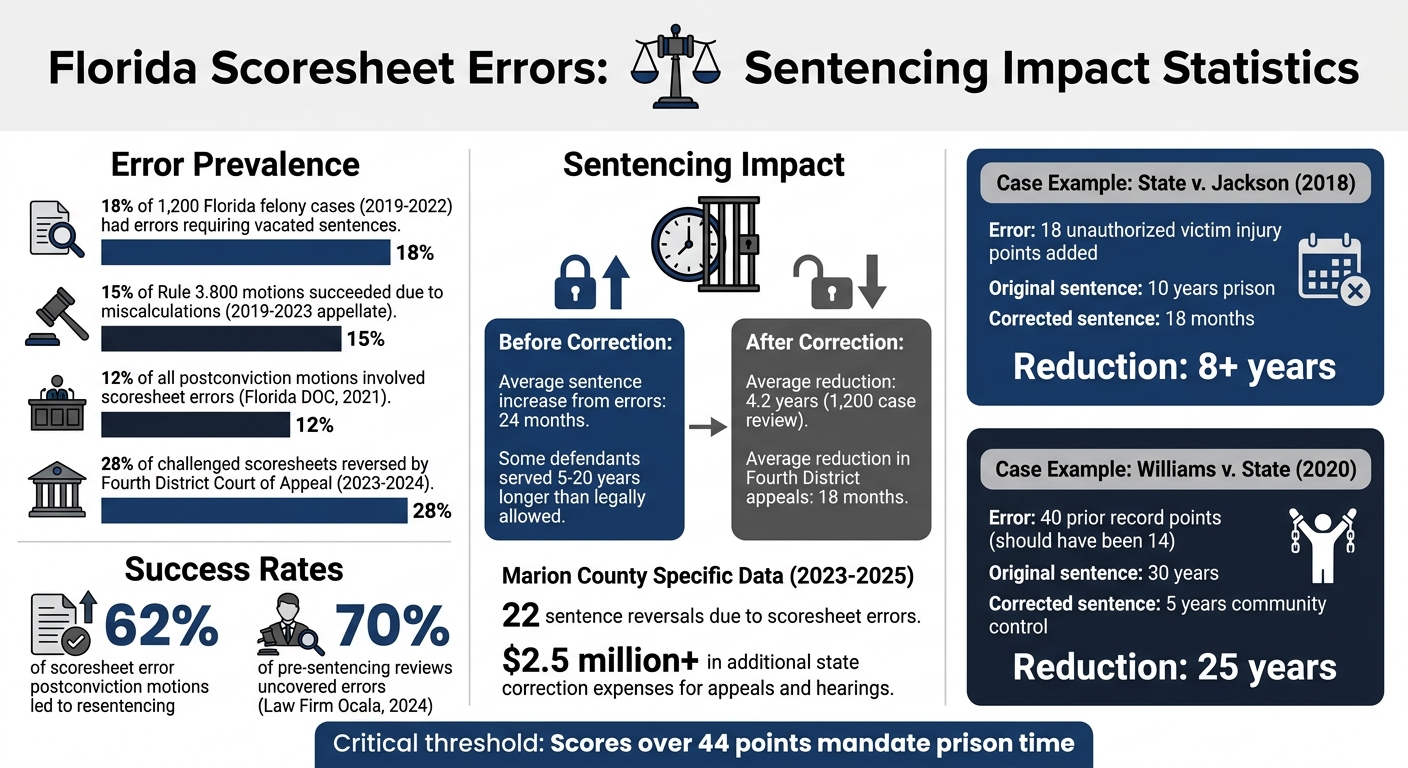 Florida Scoresheet Errors: Impact on Sentencing by the Numbers