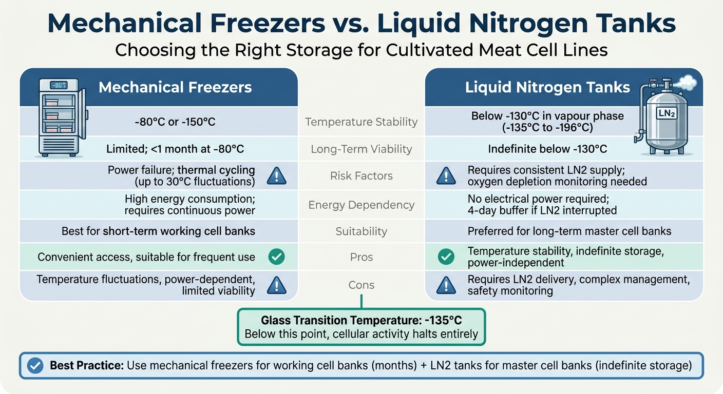 Mechanical Freezers vs Liquid Nitrogen Tanks for Cell Line Storage Comparison
