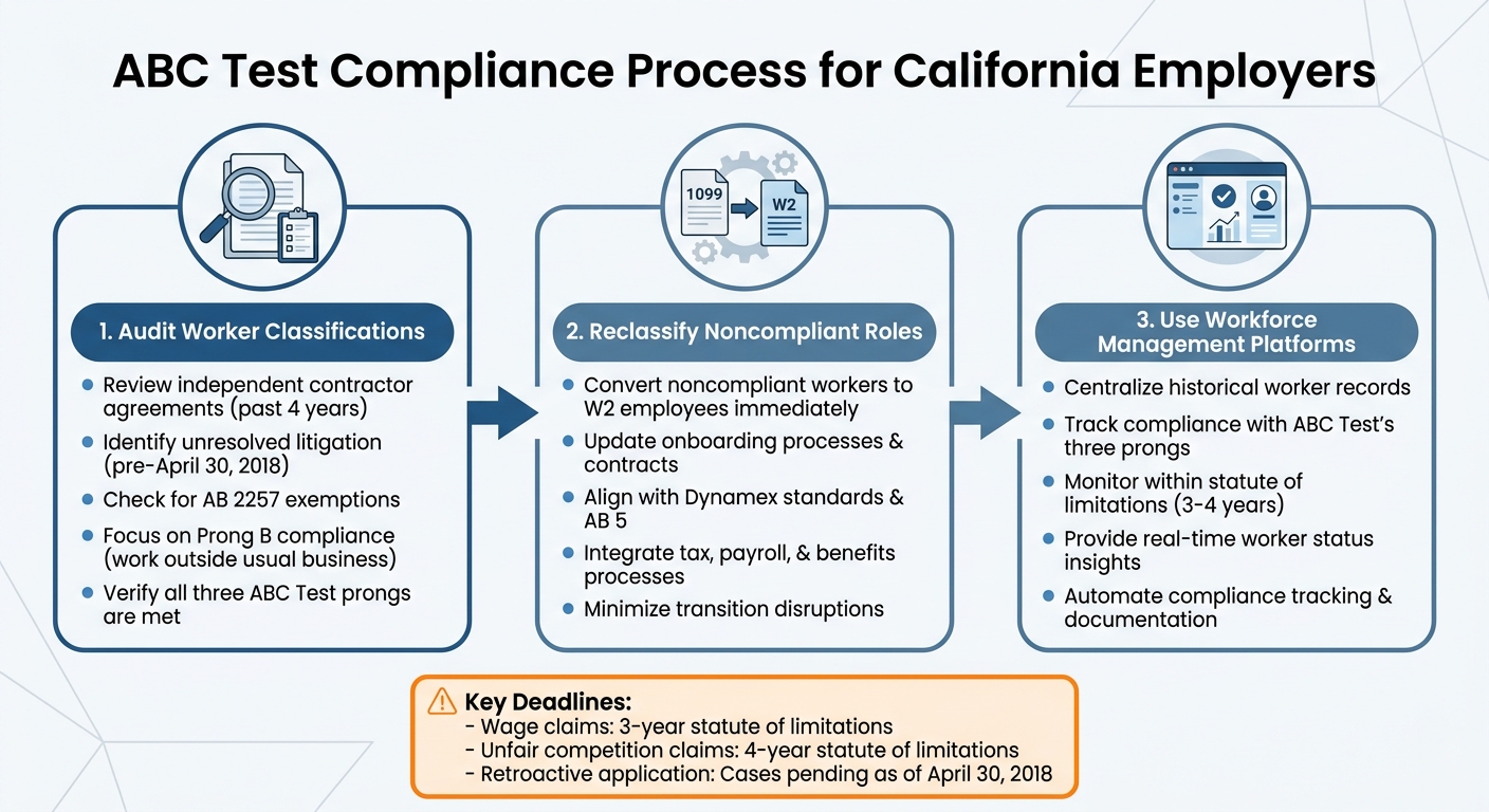 ABC Test Compliance: 3-Step Process for California Employers