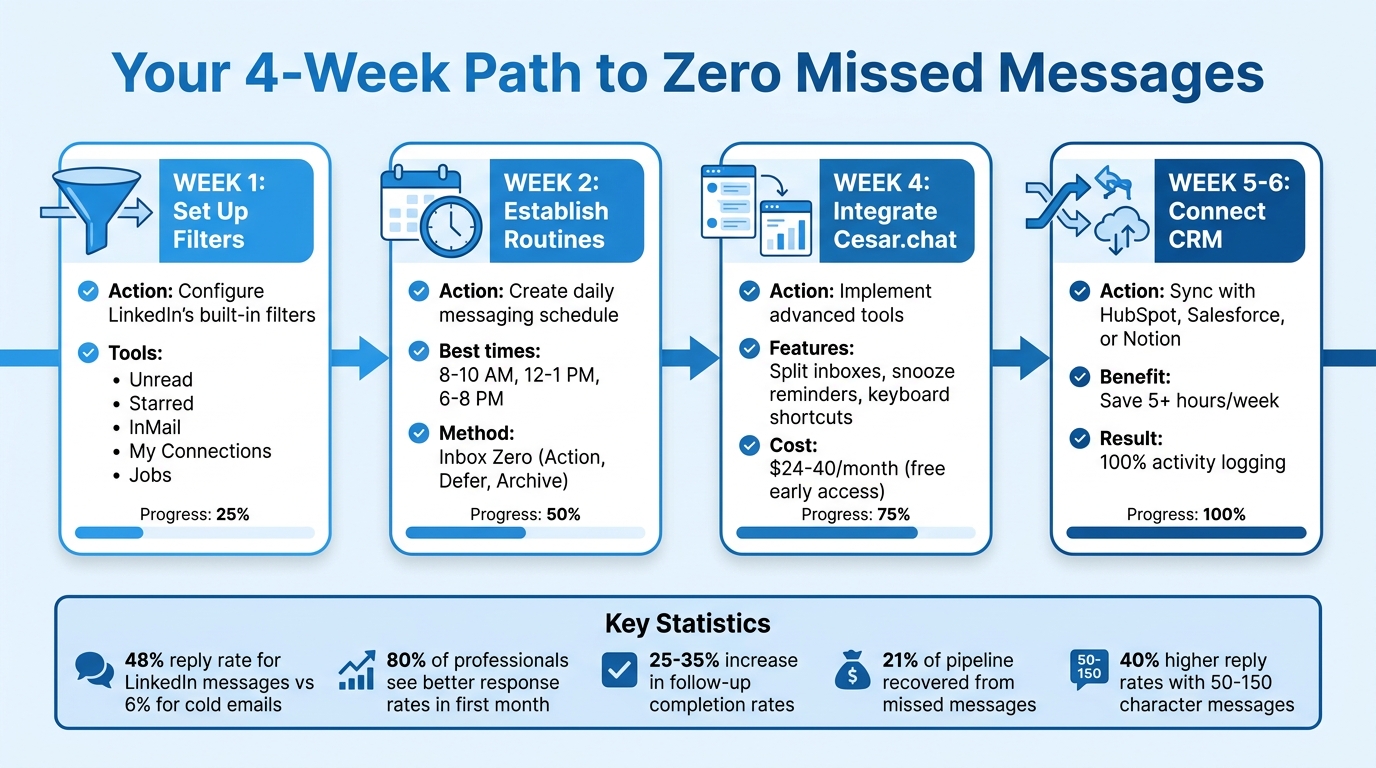 4-Week LinkedIn Messaging Implementation Timeline