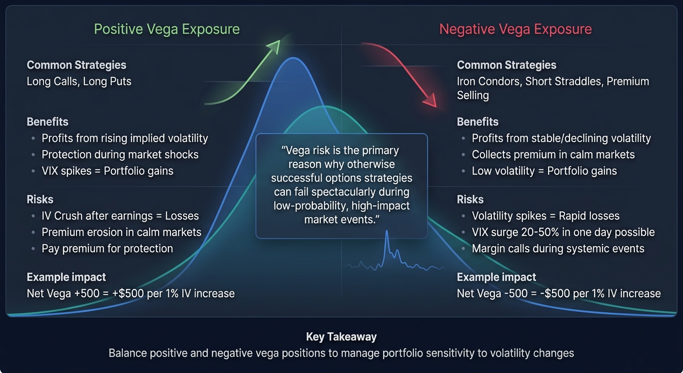 Positive vs Negative Vega Exposure: Impact on Options Portfolio Risk