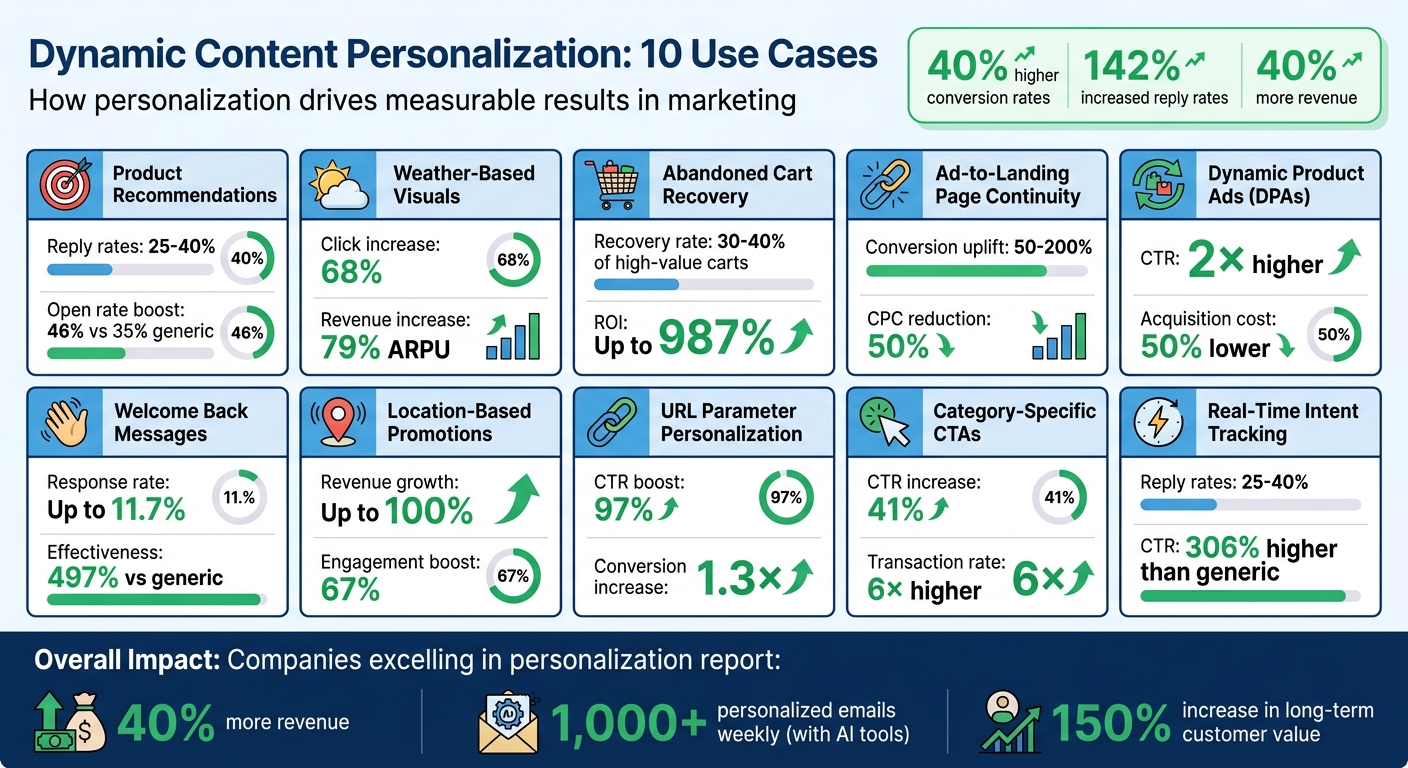 Dynamic Content Personalization: 10 Use Cases with Performance Metrics
