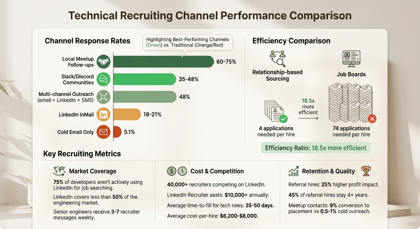 Technical Recruiting Channel Performance Comparison: Response Rates and Efficiency Metrics