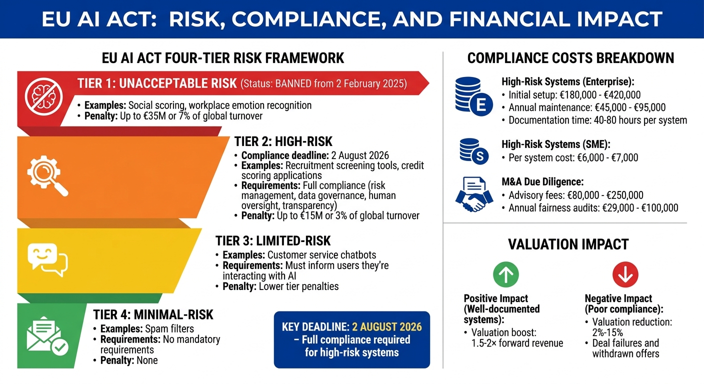 EU AI Act Risk Framework and Compliance Costs Comparison