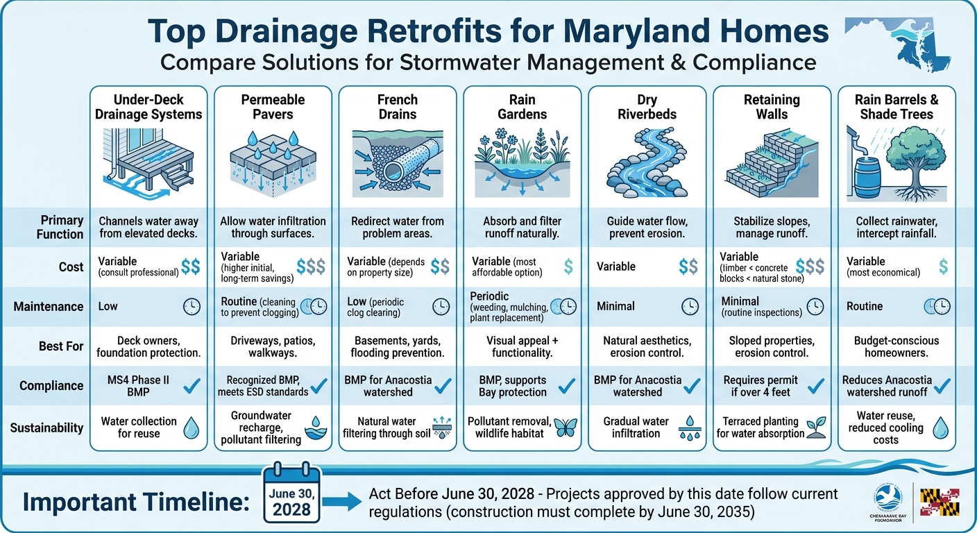 Maryland Drainage Retrofit Solutions Comparison Guide