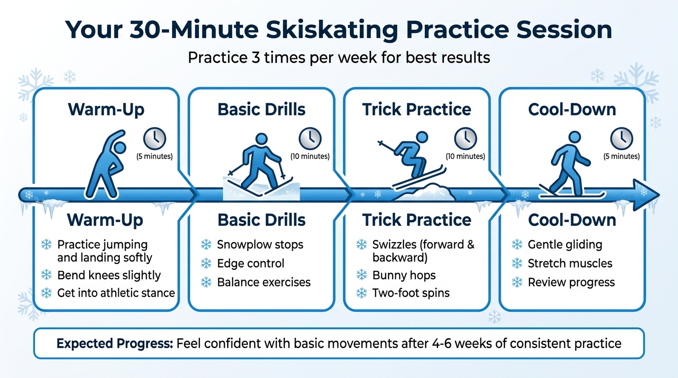 30-Minute Skiskating Practice Session Structure for Beginners