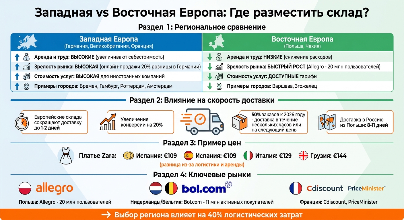 Сравнение регионов Европы для размещения склада интернет-магазина