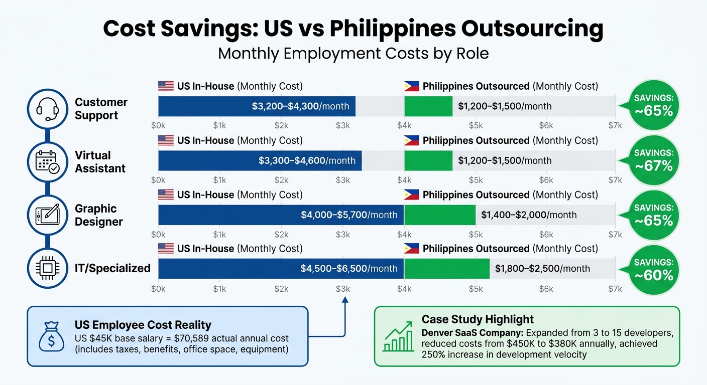 Cost Comparison: US vs Philippines Outsourcing Salaries by Role