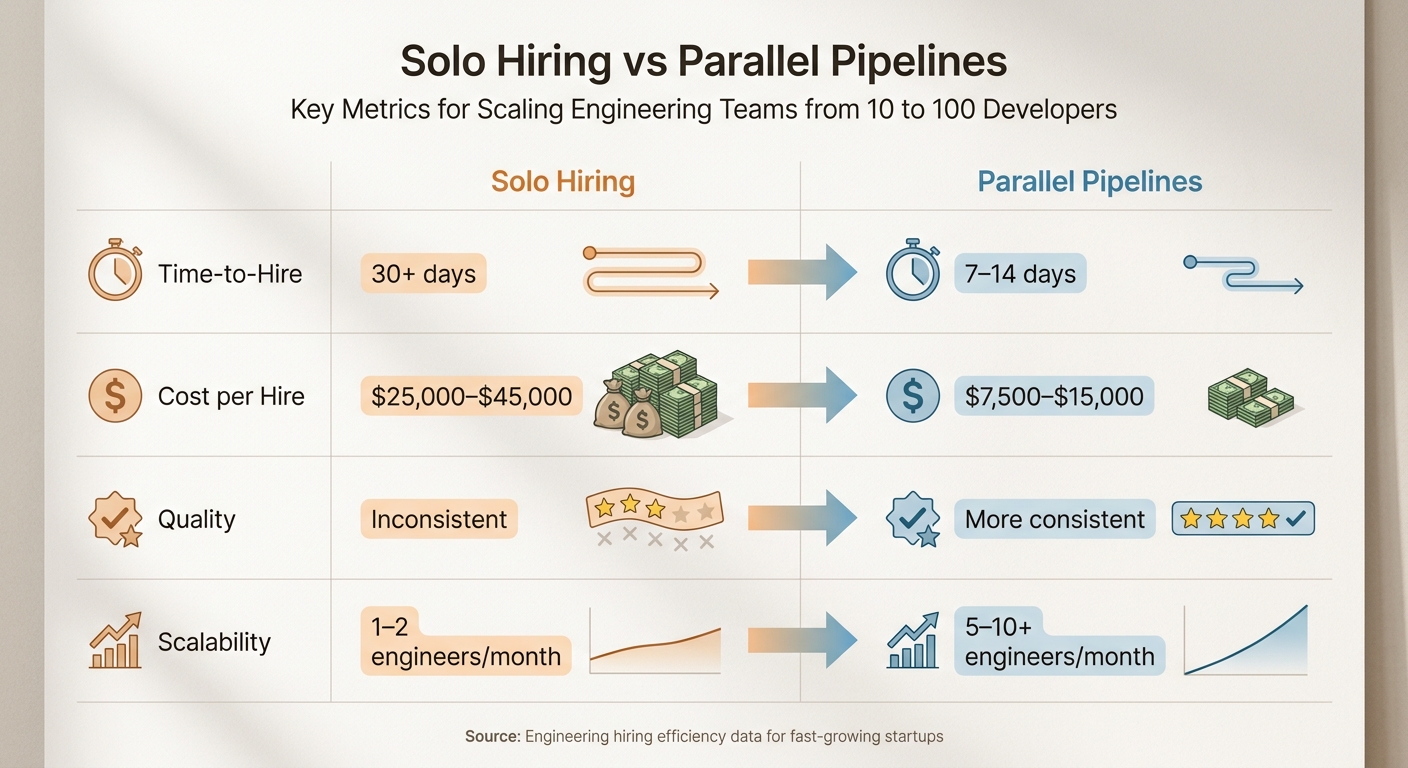 Solo Hiring vs Parallel Pipelines: Key Metrics Comparison for Scaling Engineering Teams