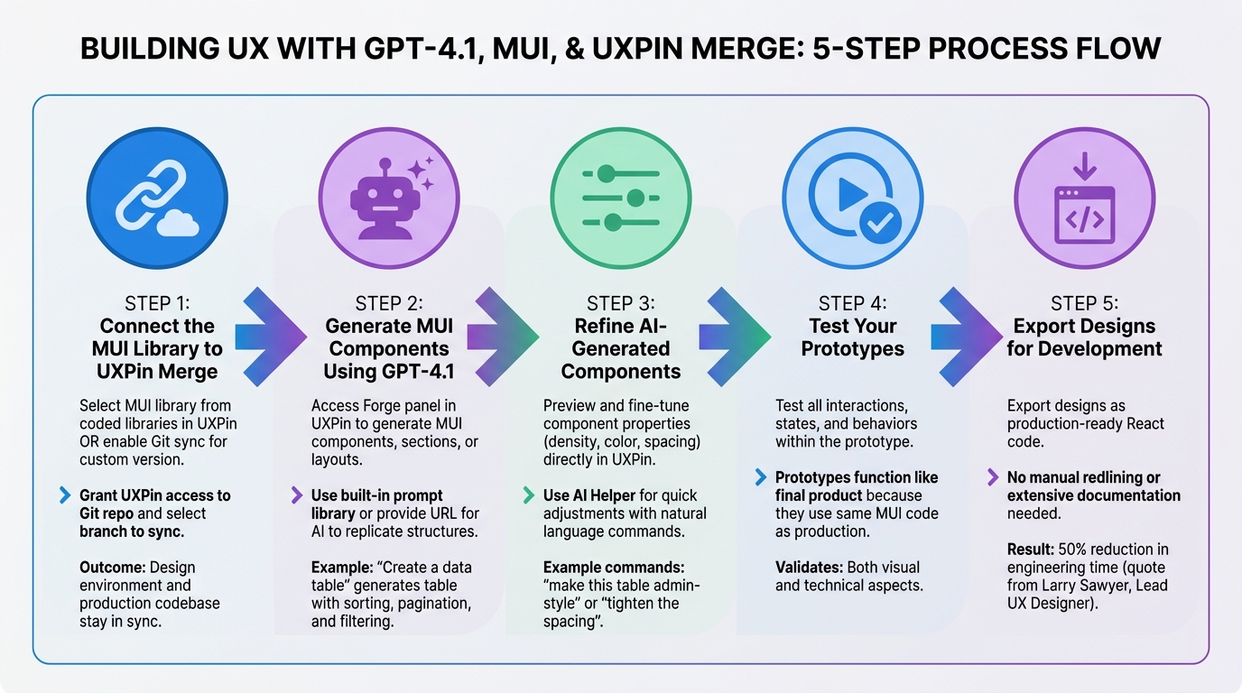 5-Step Process for Building UX with GPT-4.1, MUI, and UXPin Merge