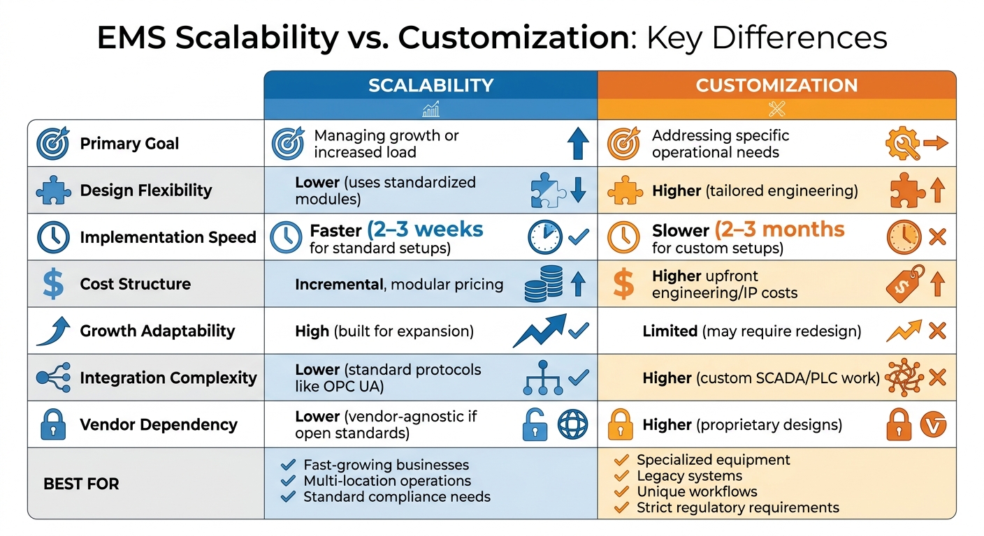 EMS Scalability vs Customization: Feature Comparison Guide