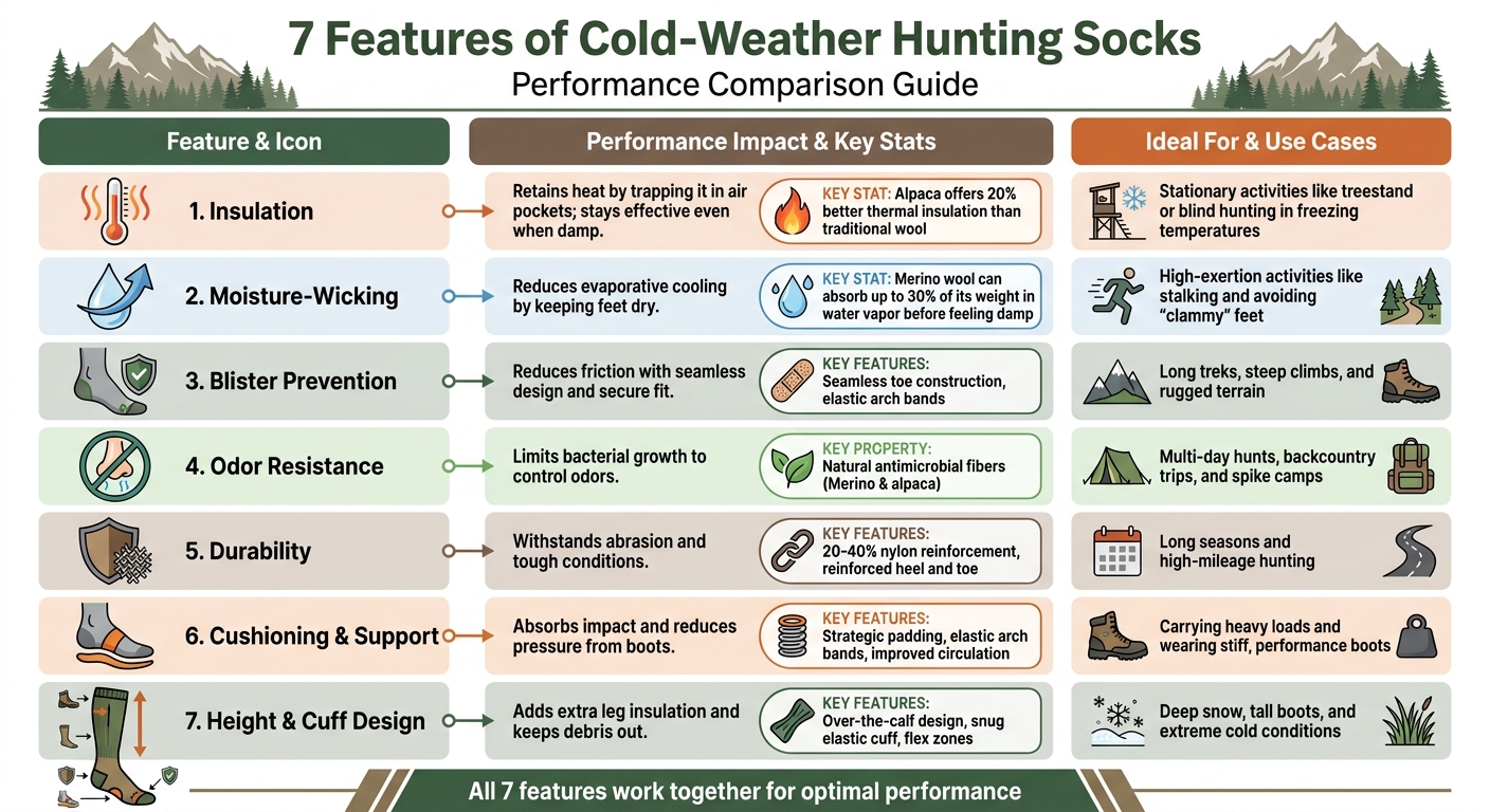 7 Essential Features of Cold-Weather Hunting Socks Performance Comparison