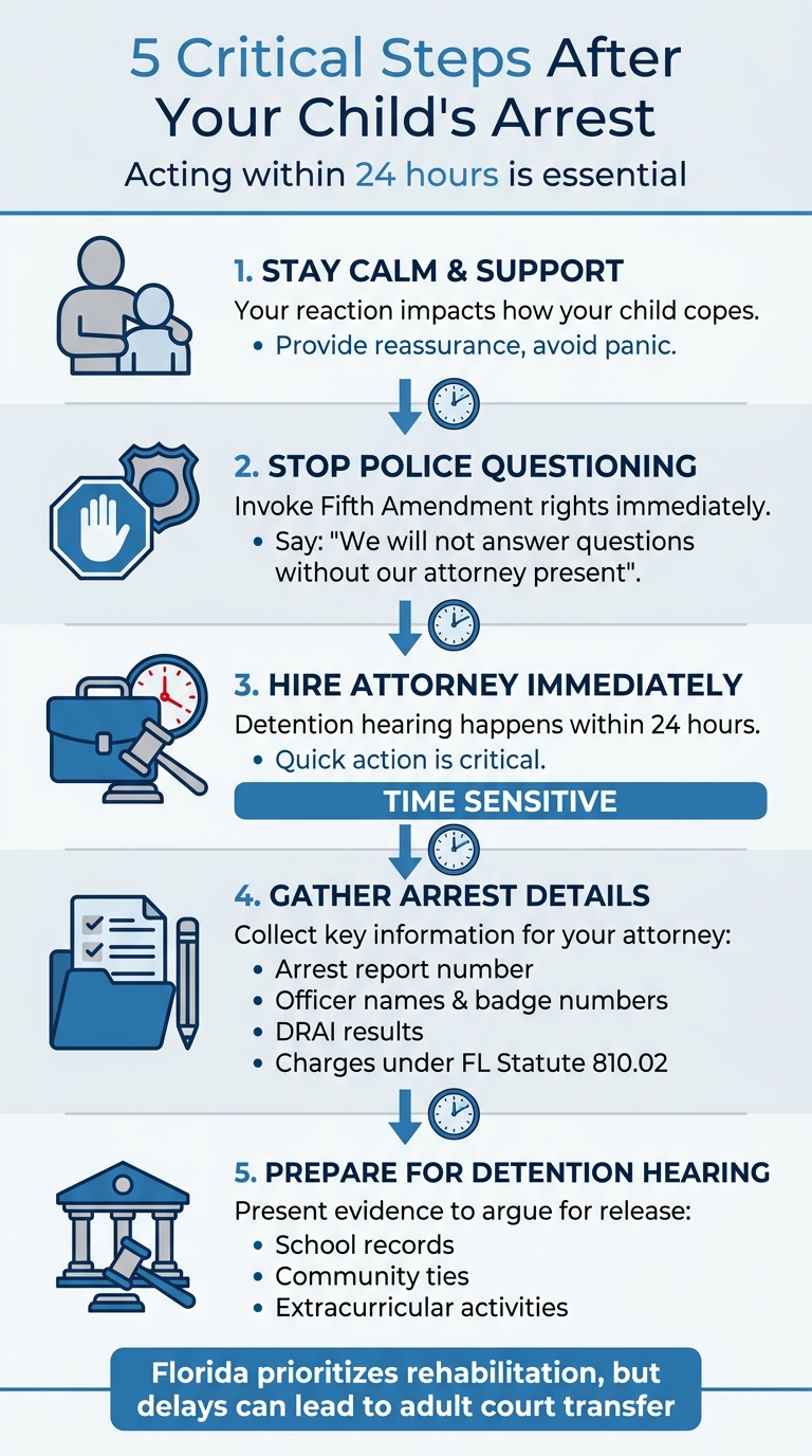 5 Critical Steps Parents Must Take After Juvenile Burglary Arrest in Florida