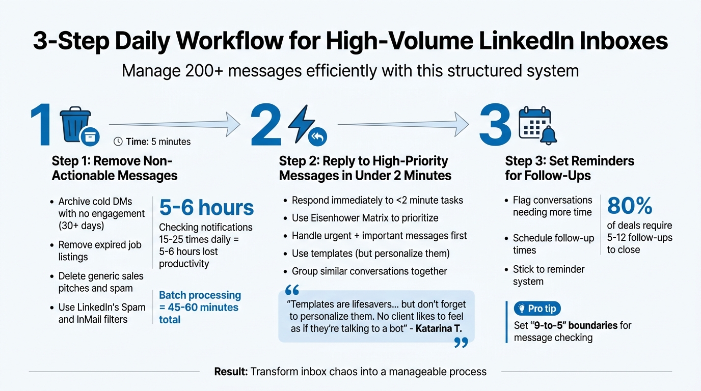 3-Step Daily Workflow for Managing 200+ LinkedIn Messages