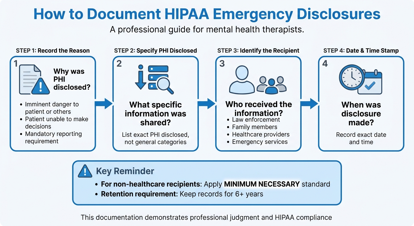 HIPAA Emergency Disclosure Documentation Requirements for Therapists
