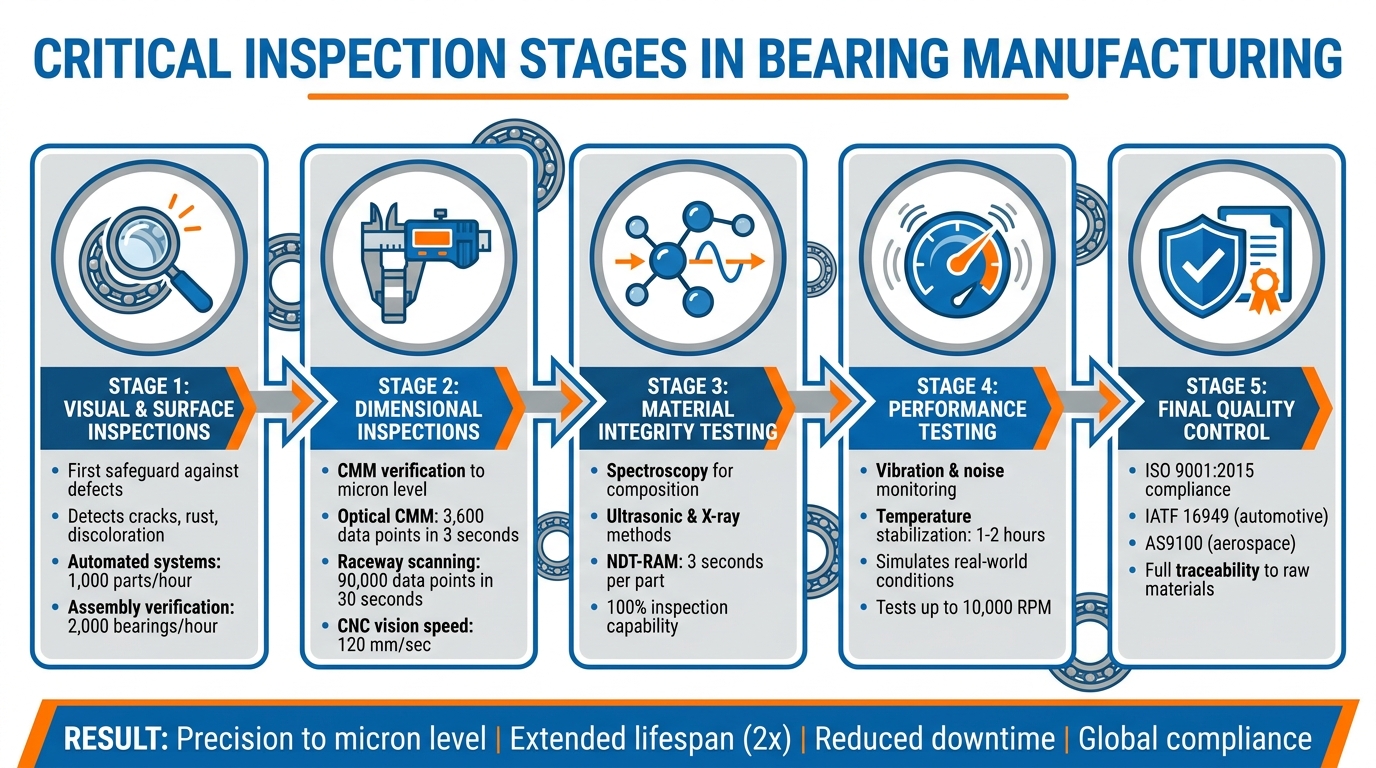 5 Critical Inspection Stages in Bearing Manufacturing Quality Control