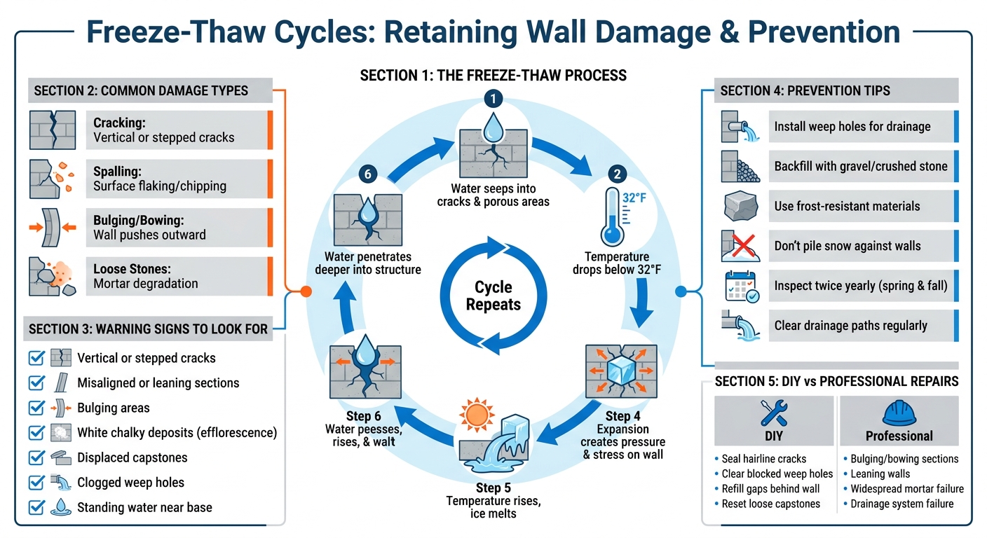 How Freeze-Thaw Cycles Damage Retaining Walls: Process and Prevention