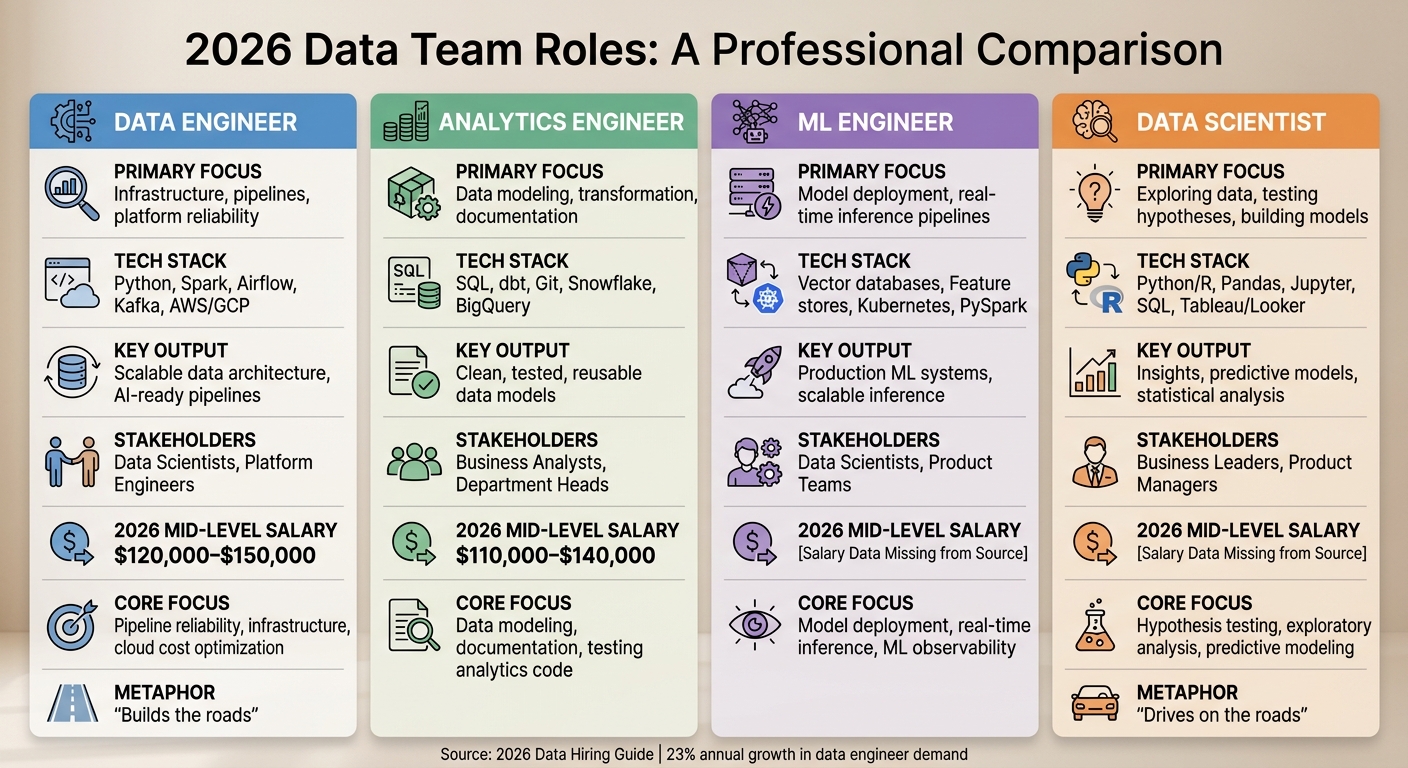 Data Team Roles Comparison: Engineers vs Analytics vs ML vs Scientists 2026