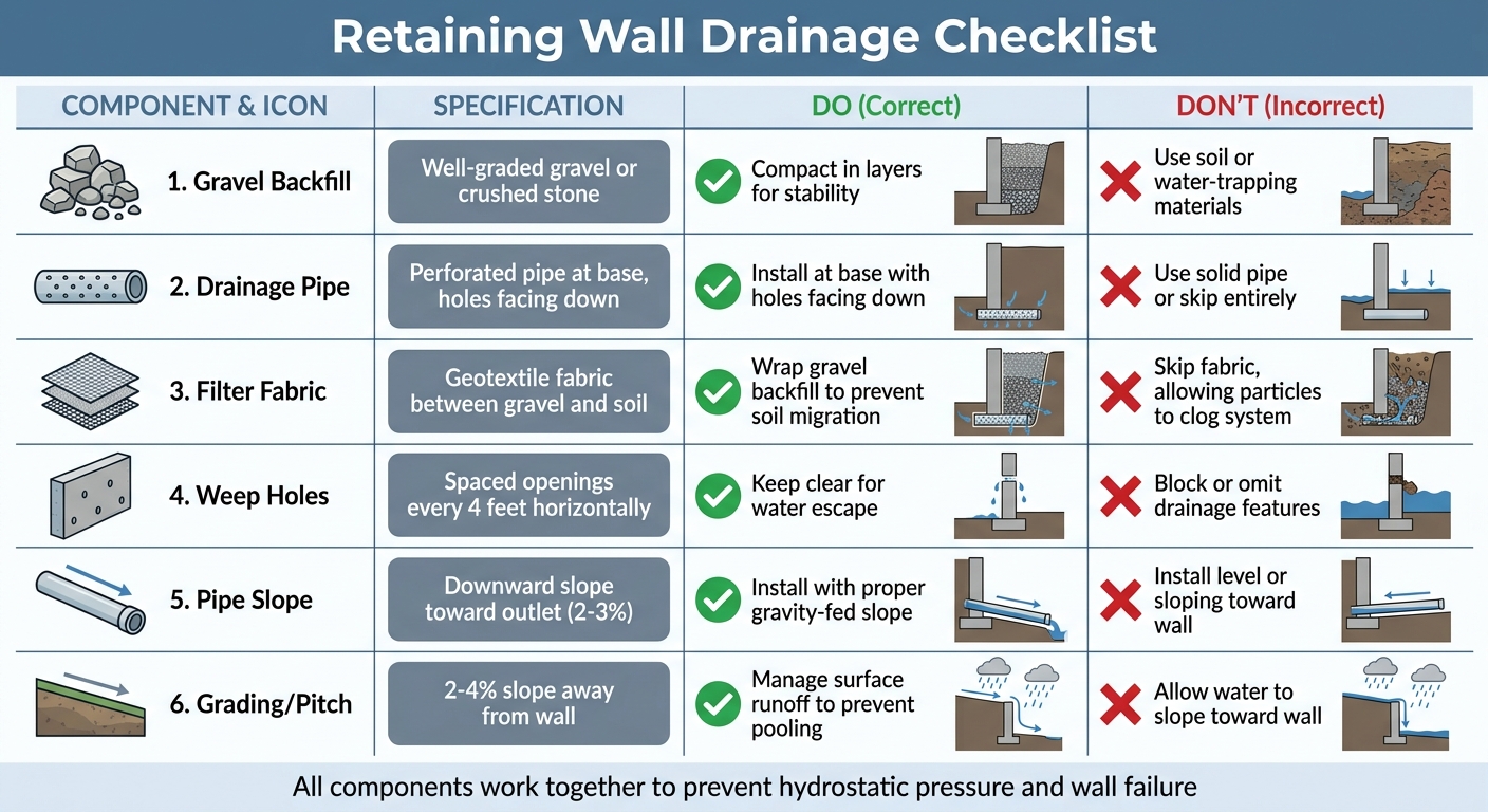 Retaining Wall Drainage Components: Do's and Don'ts Checklist
