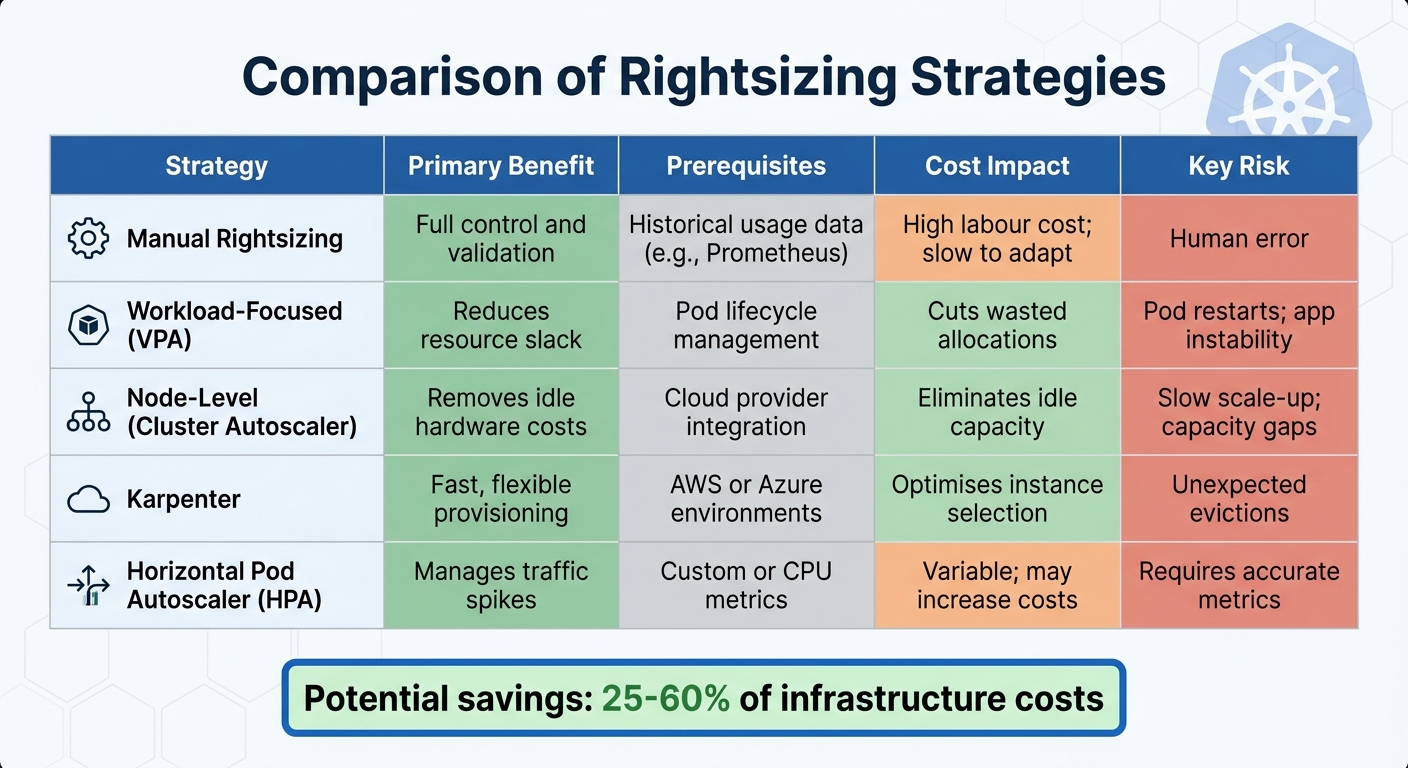 Kubernetes Multi-Cluster Rightsizing Strategies Comparison