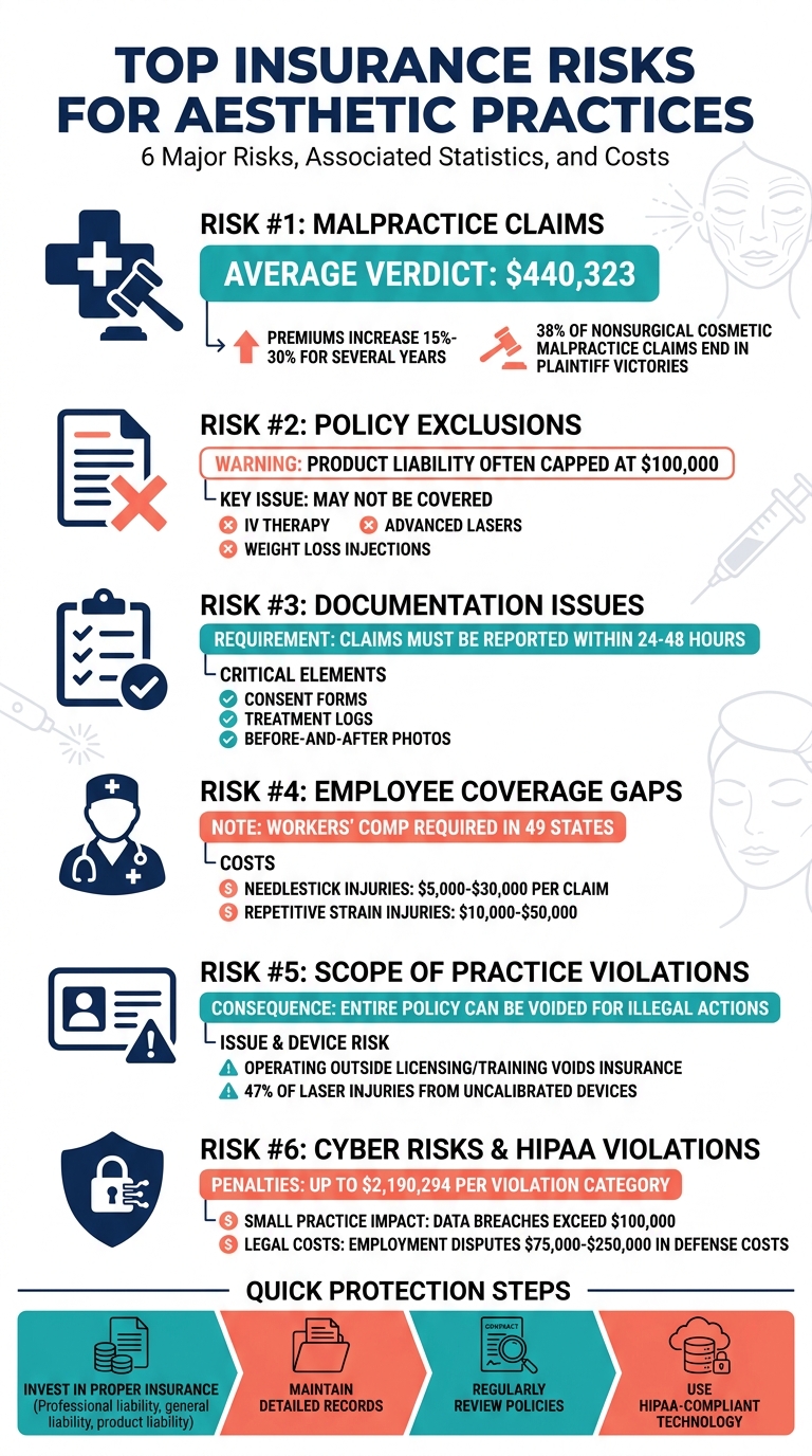 Top 6 Insurance Risks for Aesthetic Practices with Costs and Statistics