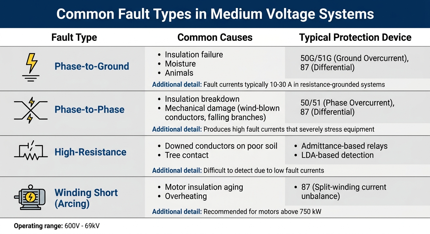Common Fault Types in Medium Voltage Systems: Causes and Protection Devices