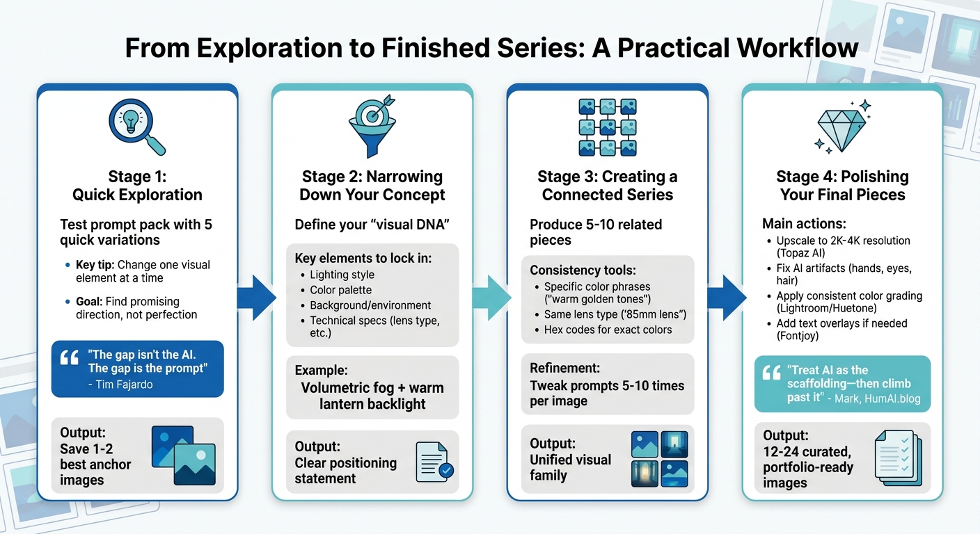 4-Stage Workflow for Building an AI Art Portfolio Series