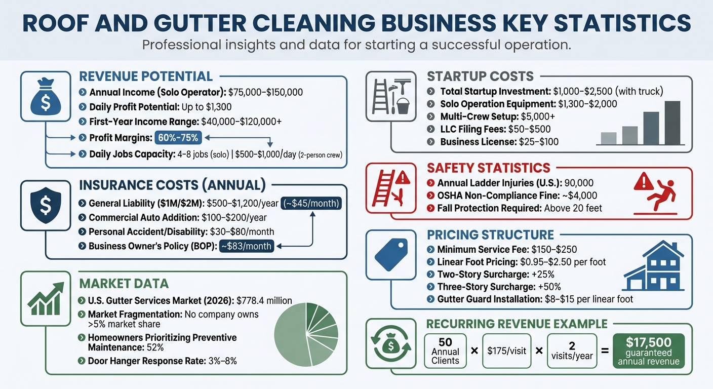 Roof and Gutter Cleaning Business: Startup Costs, Revenue & Safety Statistics