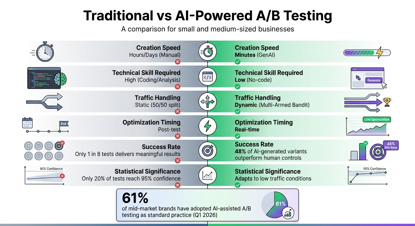 Traditional vs AI-Powered A/B Testing Comparison for SMBs