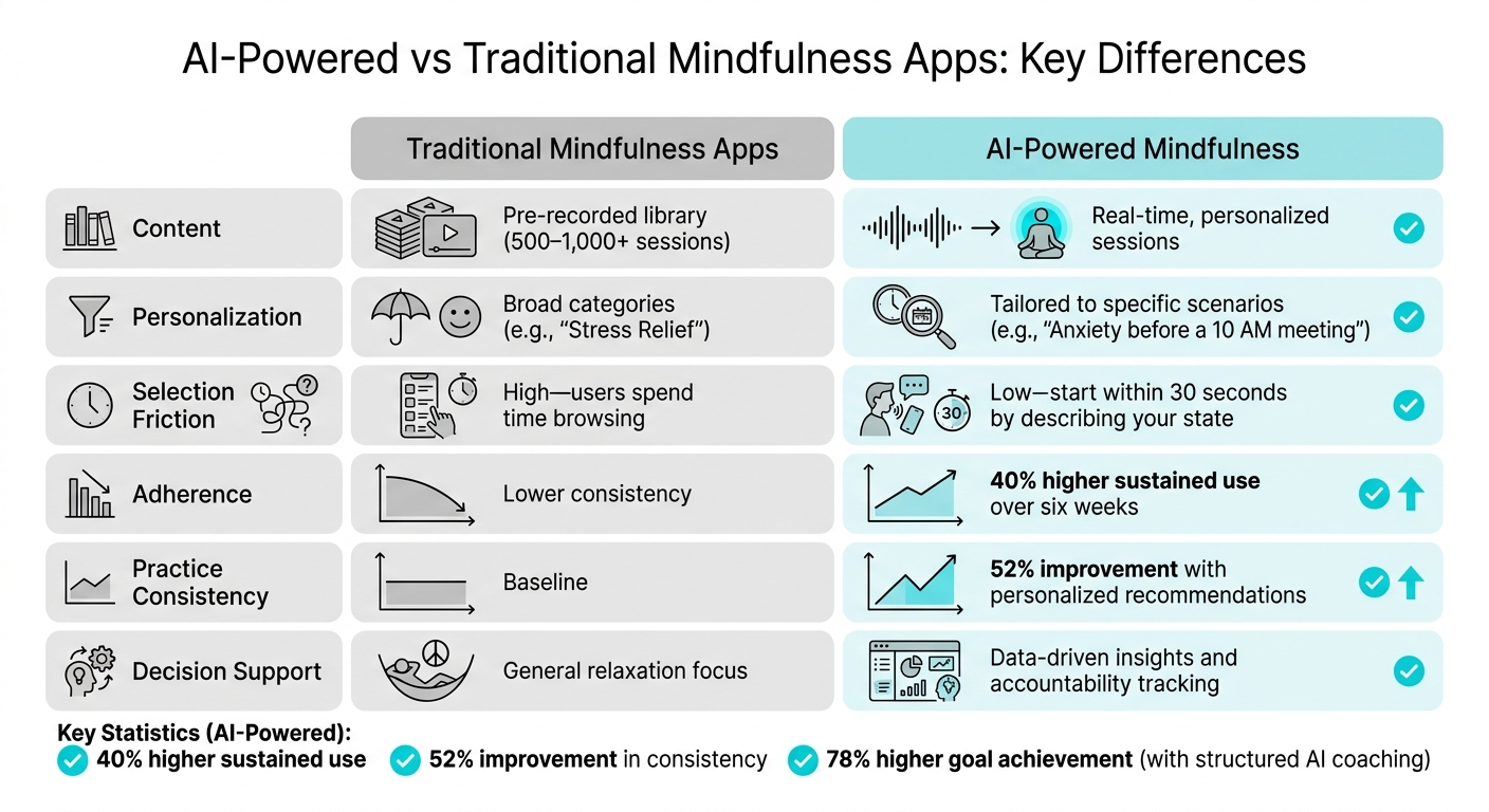 AI-Powered vs Traditional Mindfulness Apps Comparison