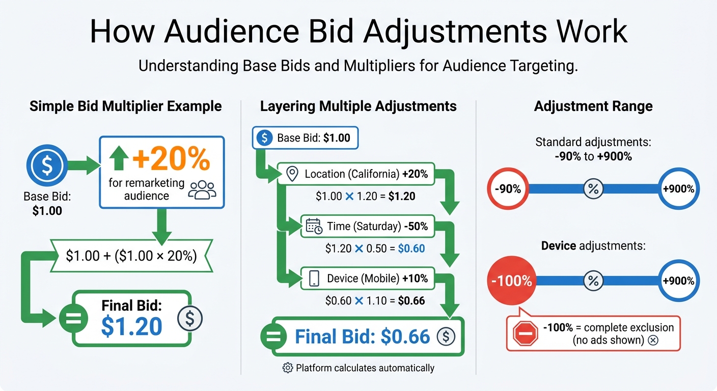 How Audience Bid Adjustments Work: Calculation Examples