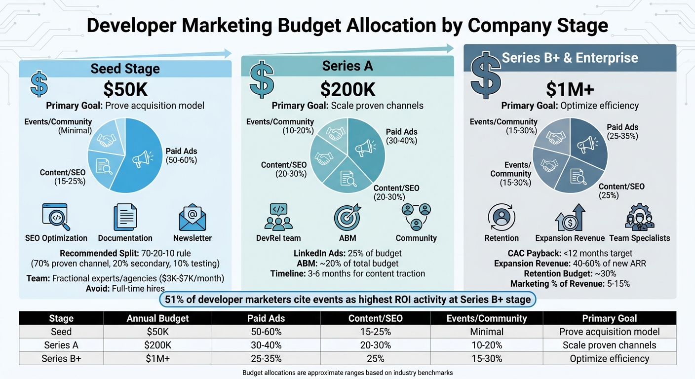 Developer Marketing Budget Allocation by Company Stage